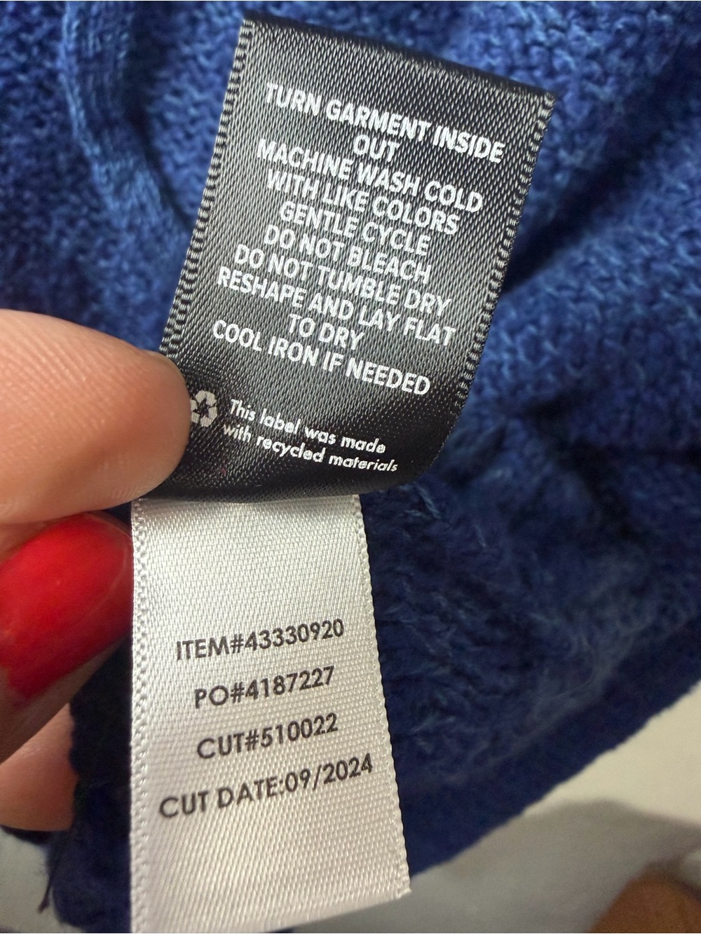 Torrid Textured Boxy Hoodie Sweater Blue 100% Cotton Size 0 (L) NWT - Picture 9 of 9